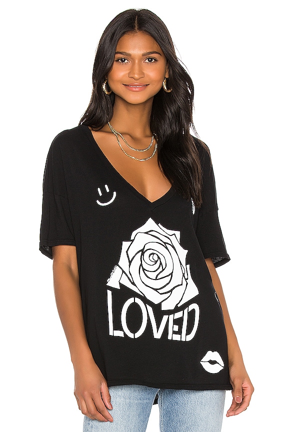 view 2 of 5 Brixton Short Sleeve Oversized V Neck Tee in Black