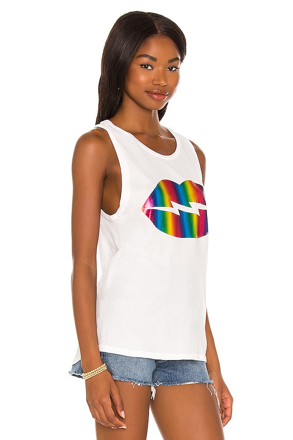 view 2 of 4 Peyton High Neck Tank in White