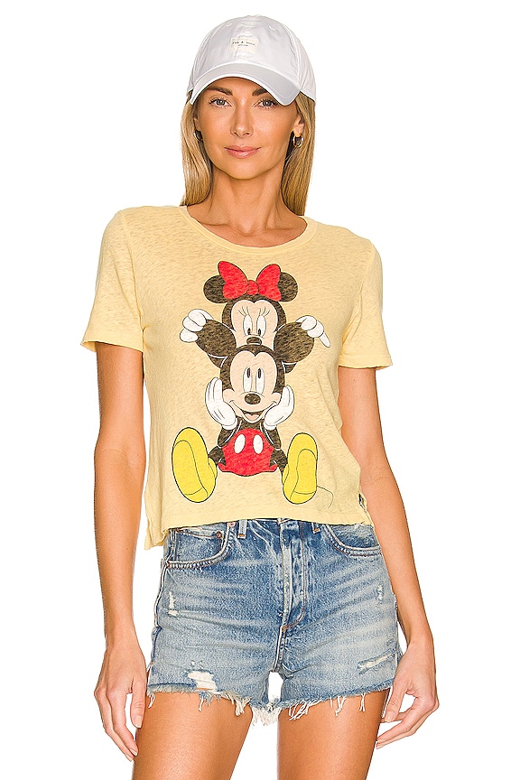 view 1 of 4 T-SHIRT ADELINE MICKEY & MINNIE CROPPED in Pigment Pollen