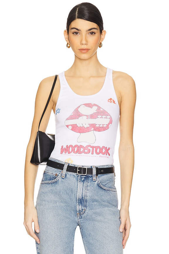 view 1 of 6 Esmerelda Woodstock Shrooms Tank Top in White