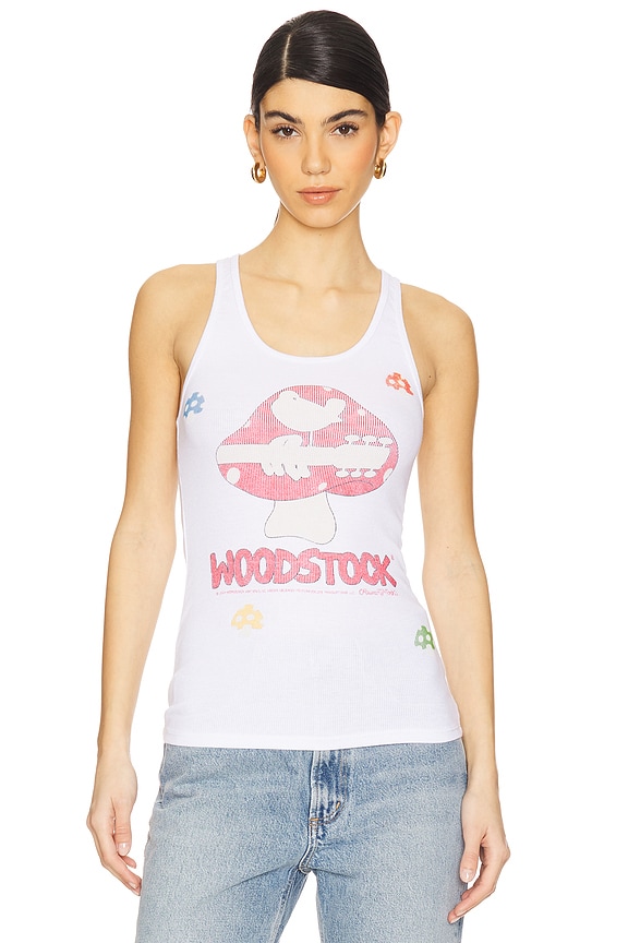 view 2 of 6 Esmerelda Woodstock Shrooms Tank Top in White