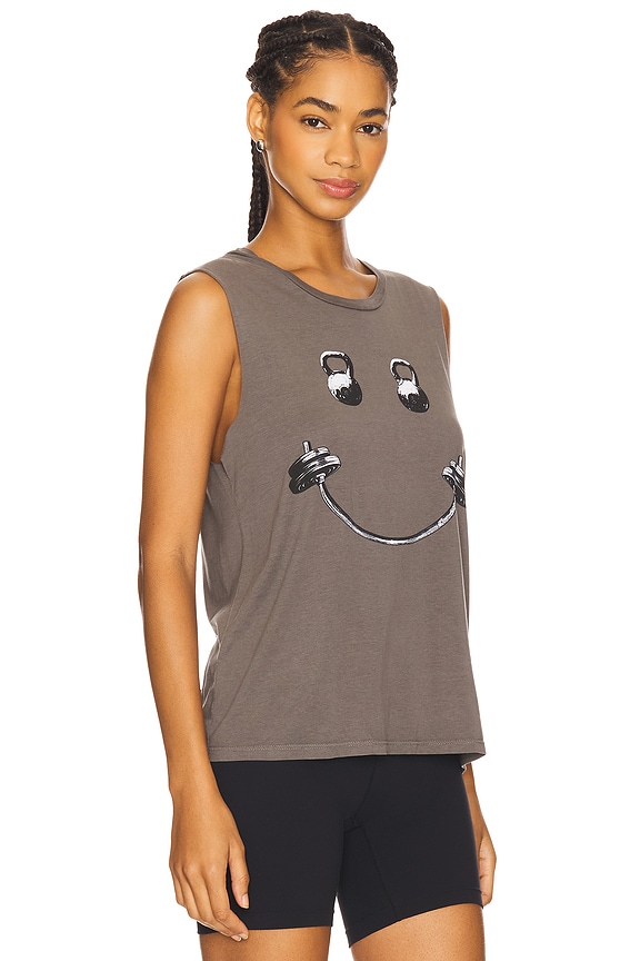 view 2 of 4 Kerry Scoop Neck Muscle Tank Top in Light Onyx