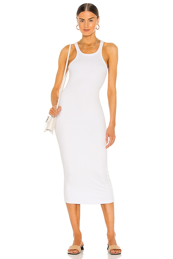 view 1 of 4 Skinny Racer Midi Dress in White