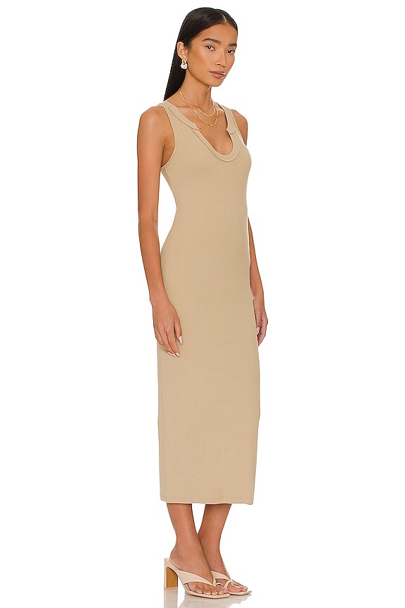 view 2 of 3 Gaia Midi Dress in Pale Khaki