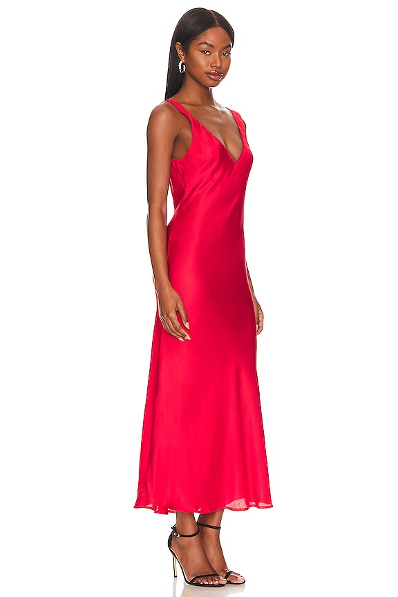 view 2 of 3 VESTIDO LENCERO SILKY V in Red