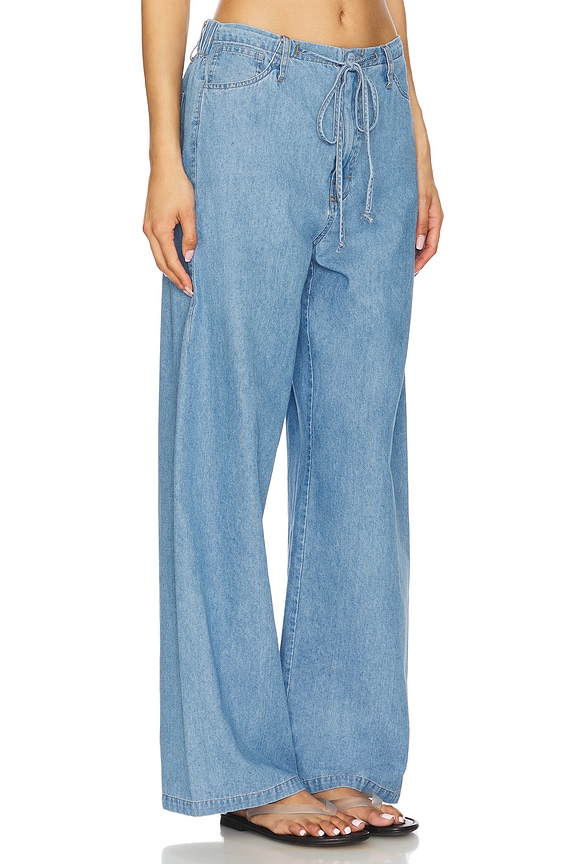 view 2 of 6 Gia Tie Waist Pant in Faded Blue