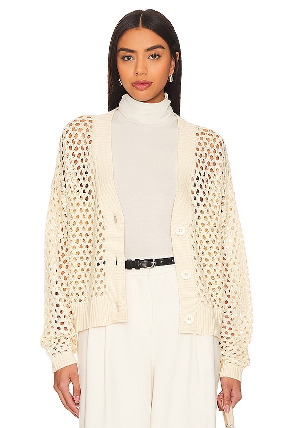 view 1 of 4 Abi Open Knit Cardigan in Natural