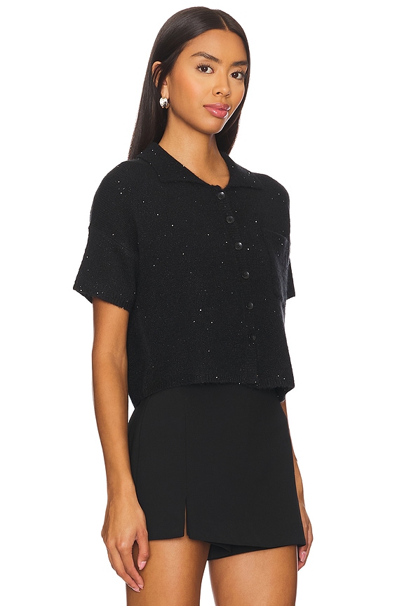 view 2 of 5 Delfina Sparkle Sweater Top in Black Sarkle