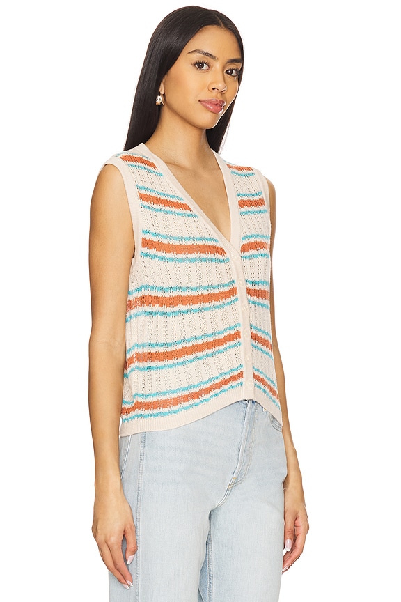 view 2 of 4 Lou Sleeveless Cardigan in Sedona Stripe