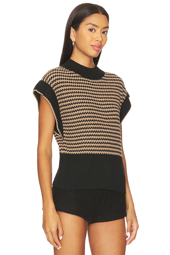 view 2 of 4 Ellisa Sleeveless Sweater in Latte Stripe