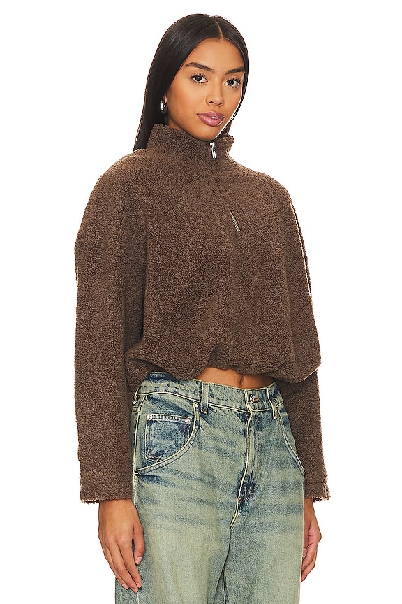 view 2 of 4 Sherpa Half Zip Pullover in Brown