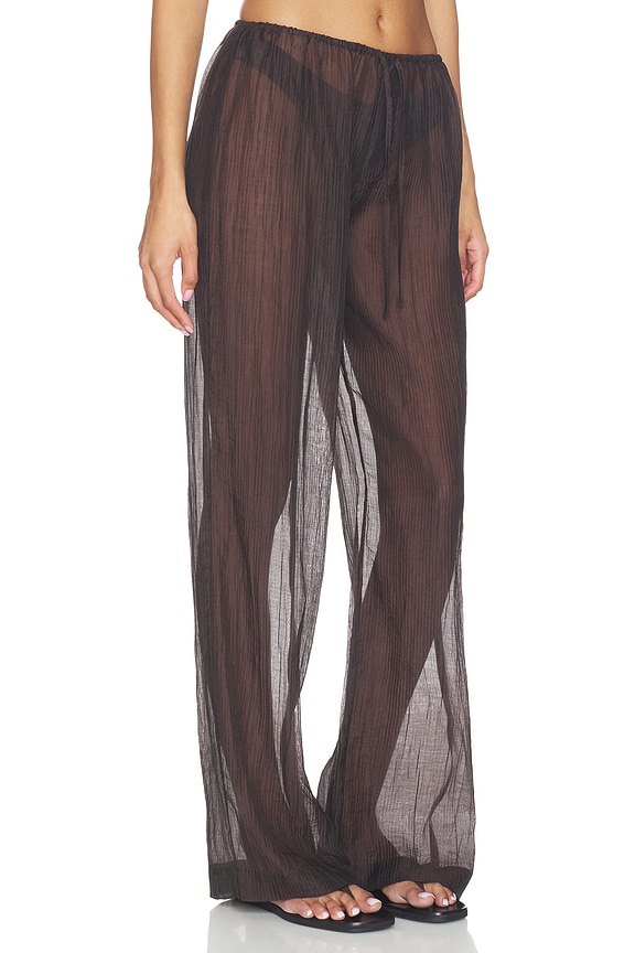 view 2 of 6 PANTALON TRANSPARENT VELMA in Chocolate Black