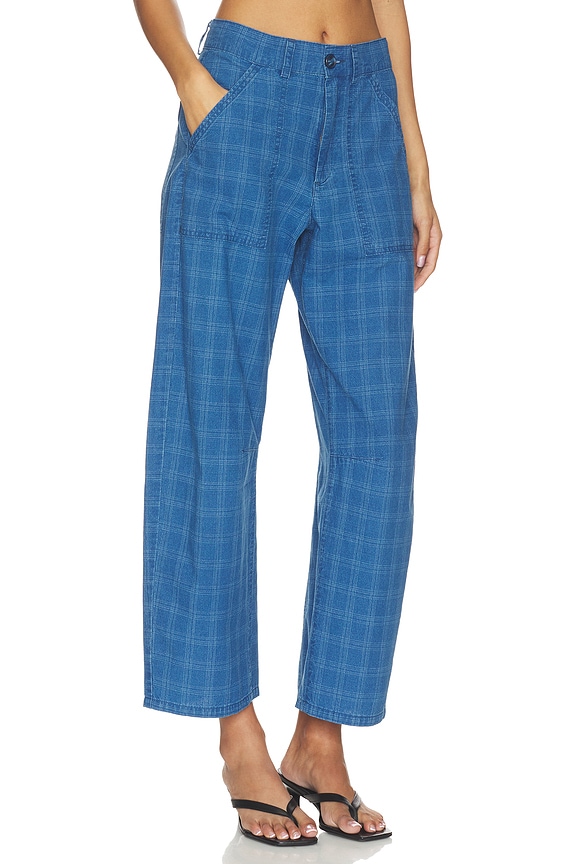 view 2 of 6 Cross Creek Plaid Pant in Vintage Blue Plaid