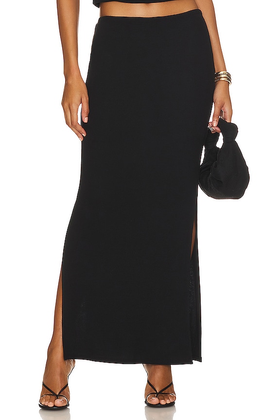 view 2 of 5 Steph Ribbed Skirt in Black