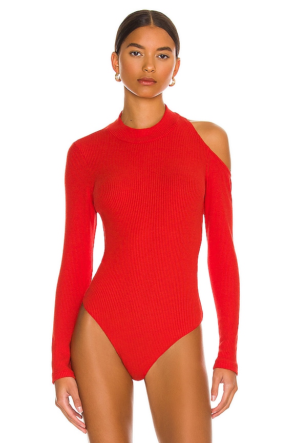 view 2 of 5 Autolux Sweater Rib Bodysuit in Tomato