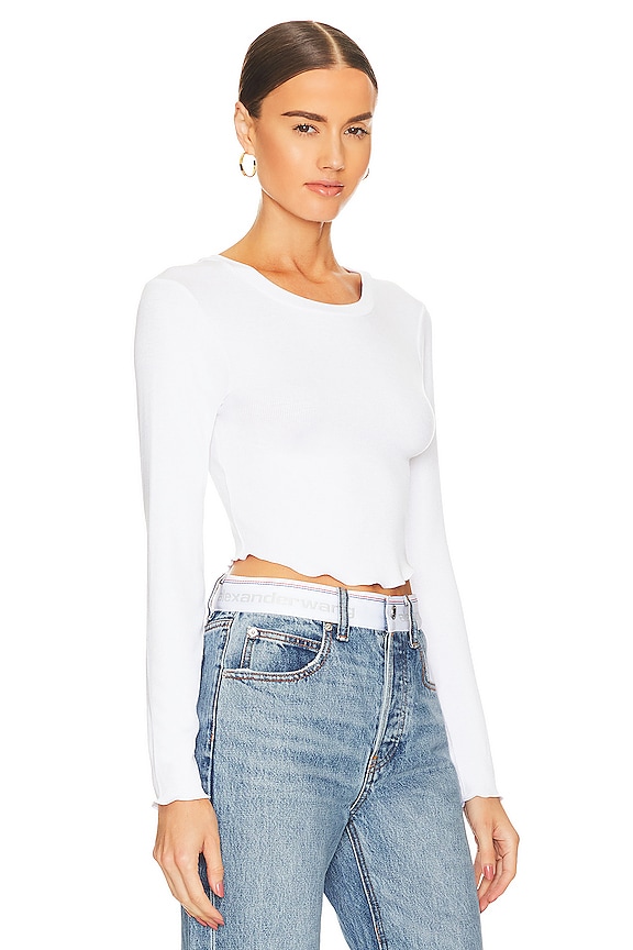 view 2 of 4 Arya Cropped Long Sleeve Top in White