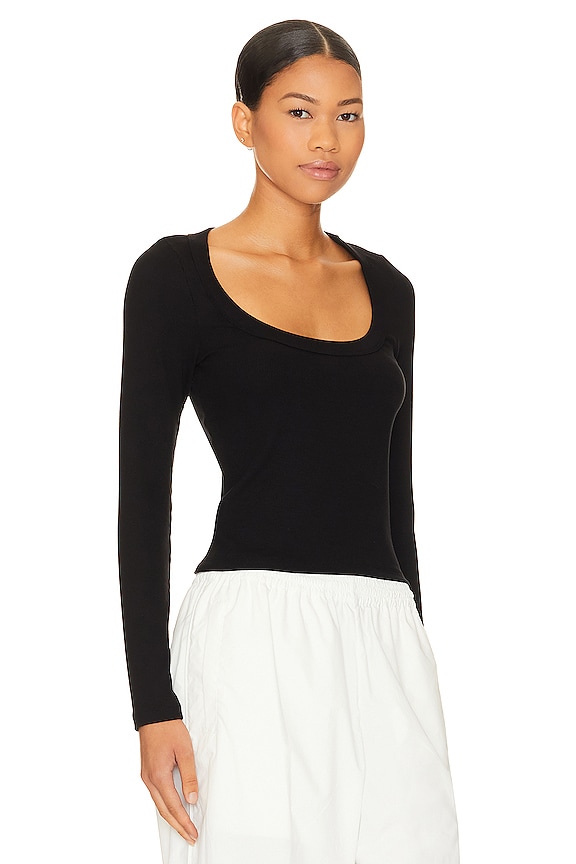 view 2 of 4 Crown Scoop Long Sleeve Top in Black