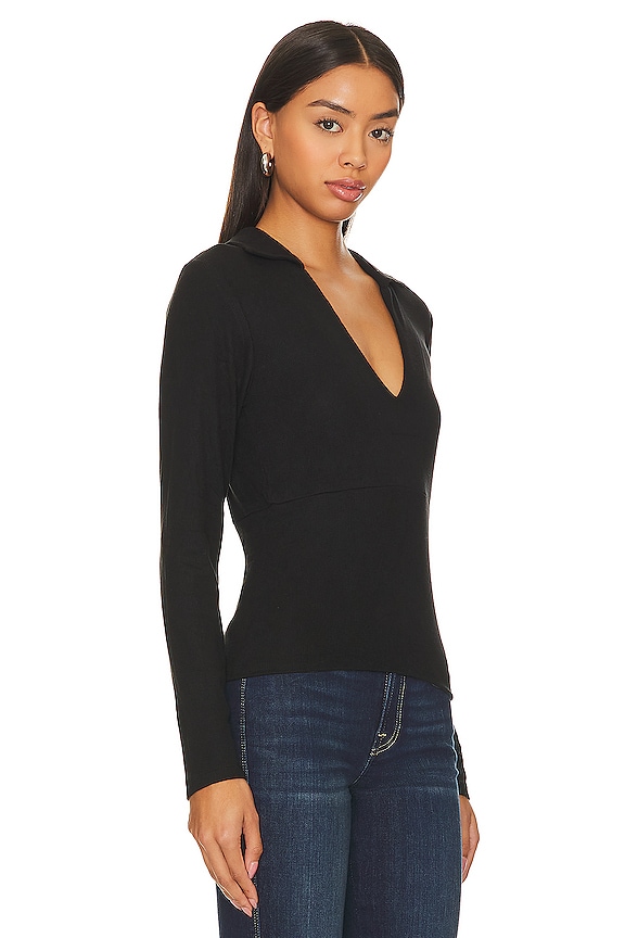 view 2 of 4 Elan Brushed Rib Top in Black