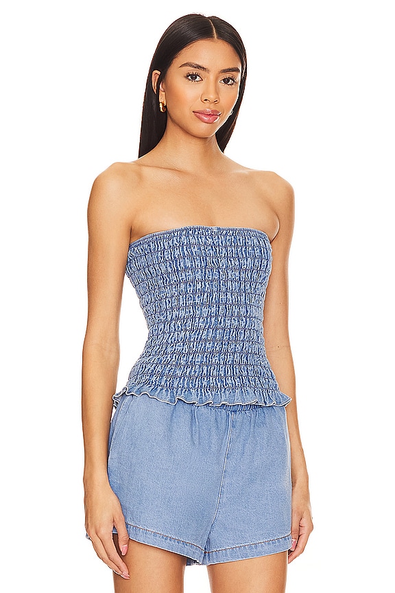 view 2 of 4 Gigi Chambray Tube in Faded Blue