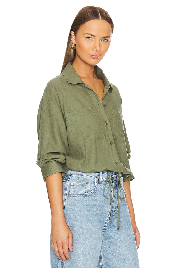 view 2 of 4 Alpine Linen Button Up in Juniper