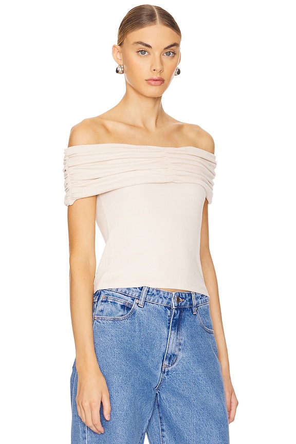 view 2 of 4 Violet Ribbed Top in Bone