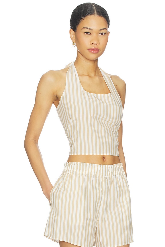 view 2 of 4 LIR 홀터 탑 in Sandbar Stripe