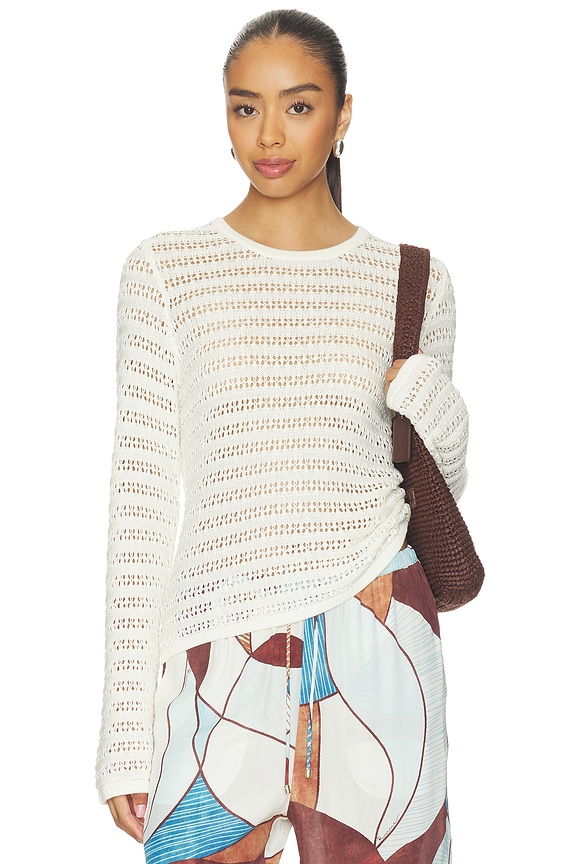 view 1 of 4 Gwen Open Knit Top in Ivory