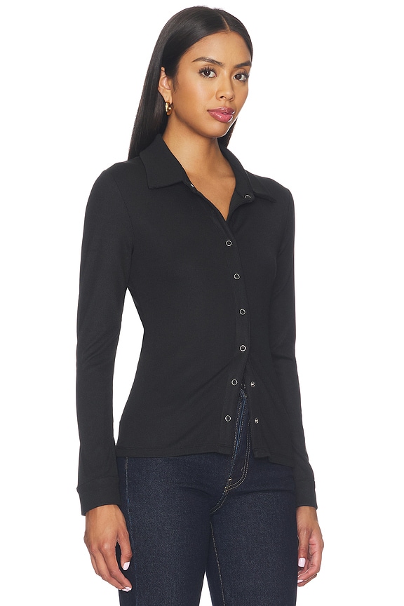 view 2 of 4 Selene Collared Top in Black