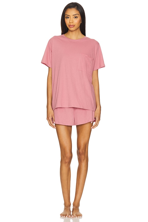 view 1 of 3 CAMISETA CORTA CONJUNTO ORGANIC PIMA in Clarion Rose