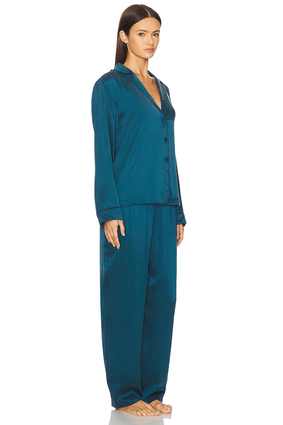 view 2 of 3 파자마 세트 in Piquant Teal & Lazing Navy