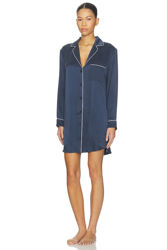 view 2 of 3 VESTIDO CAMISERO in Deep Blue & Tranquil White