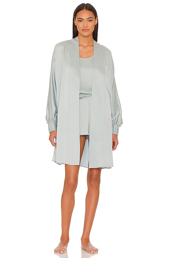 view 1 of 4 PEIGNOIR WASHABLE SILK in Cumulus Blue