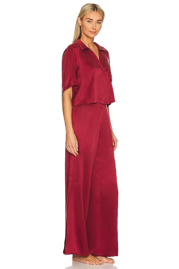 view 2 of 4 CONJUNTO PIJAMA WASHABLE SILK HIGH RISE in Morana Crimson