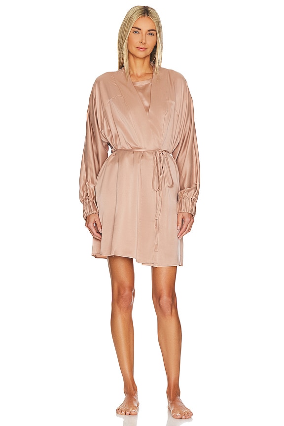 view 2 of 4 Washable Silk Robe in Otium Tan