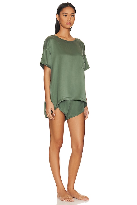 view 2 of 3 LOT WASHABLE SILK TEE in Drowsy Olive