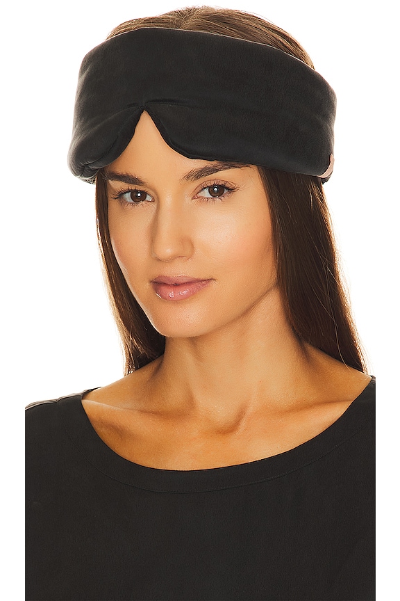 LUNYA Washable Silk Sleep Mask in Immersed Black REVOLVE