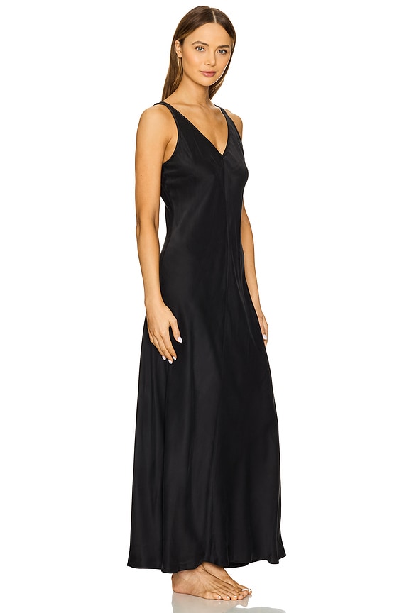 view 2 of 3 ROBE MAXI BIAIS WASHABLE SILK in Immersed Black