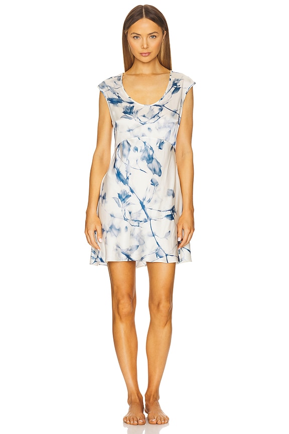 view 2 of 4 ROBE COURTE À MANCHERONS WASHABLE SILK in Whispered Bloom Large