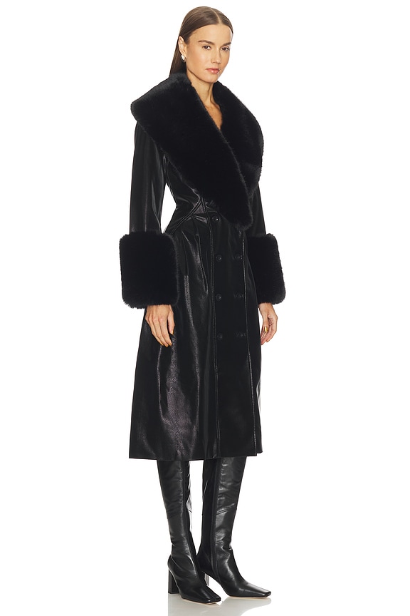 view 2 of 4 Juliette Faux Leather Coat in Black