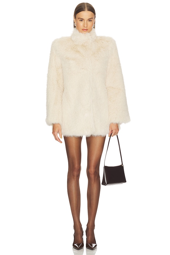 view 2 of 2 Brenda Faux Fur Coat in Ivory