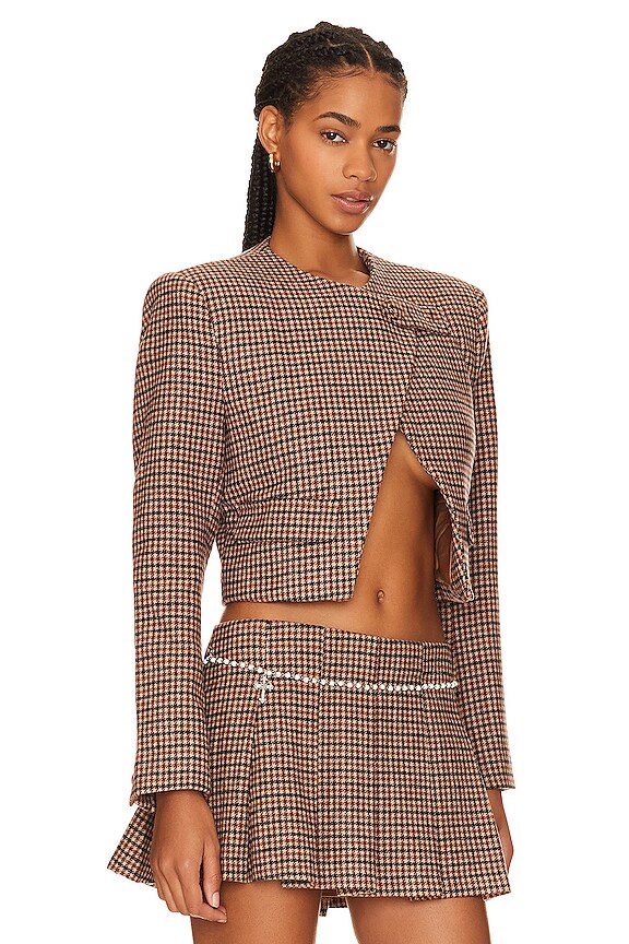 view 2 of 5 Catalina Cropped Jacket in Brown Plaid
