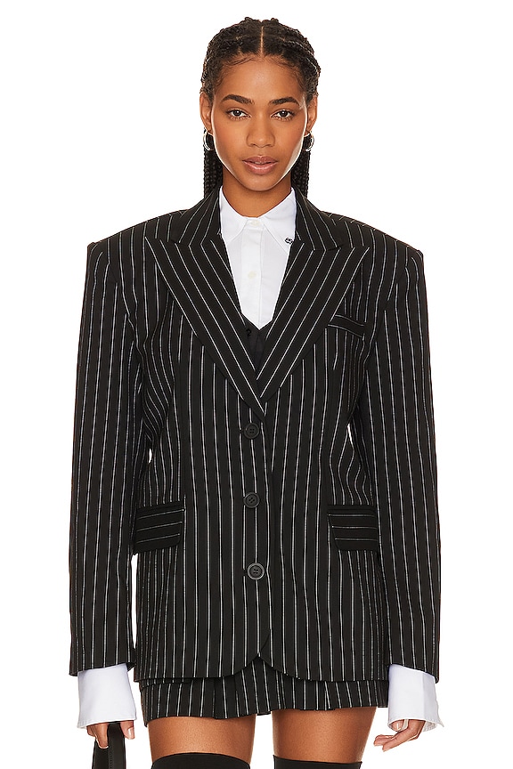 view 2 of 5 Mireya Oversized Blazer in Black & White