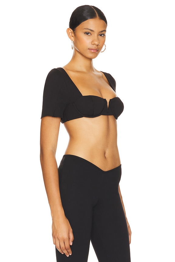 view 2 of 4 FONTES CROP トップ in Black