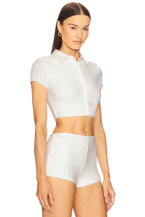 view 2 of 5 Caity Eyelet Top in White