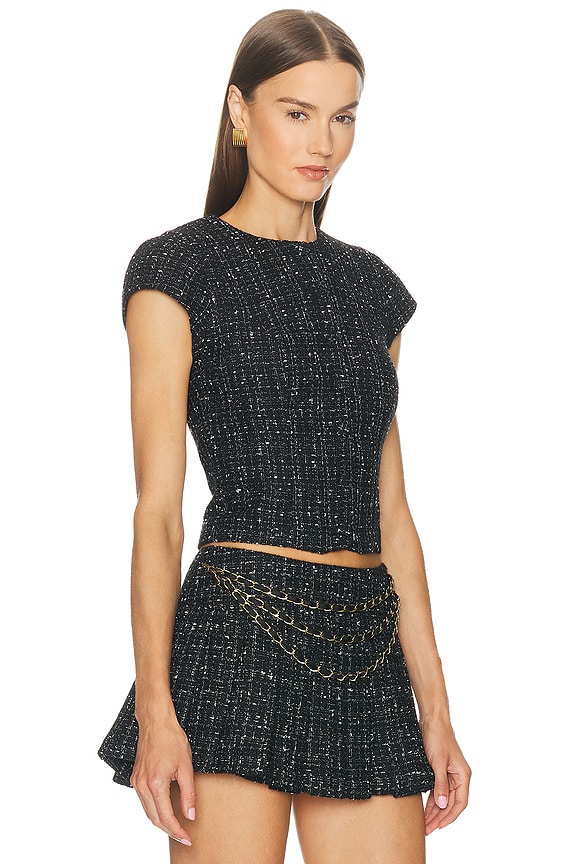 view 2 of 5 Danica Tweed Top in Black Multi
