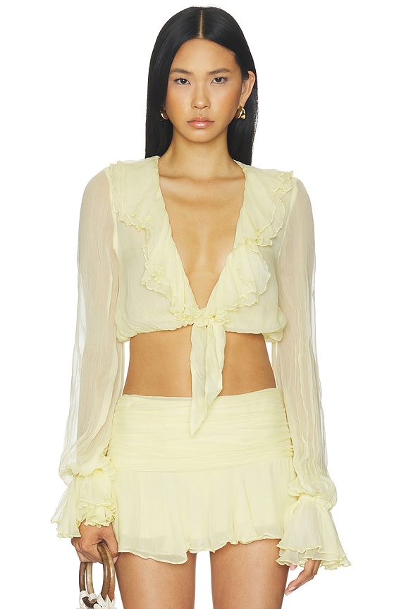 view 1 of 5 Antonea Tie Top in Tahitian Vanilla