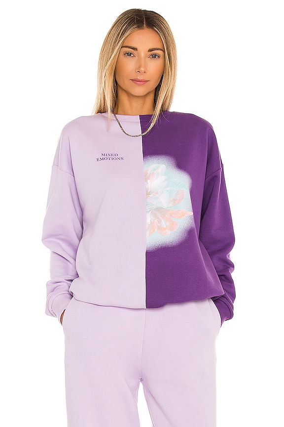 view 1 of 4 Flower Mixed Sweatshirt in Lilac & Purple