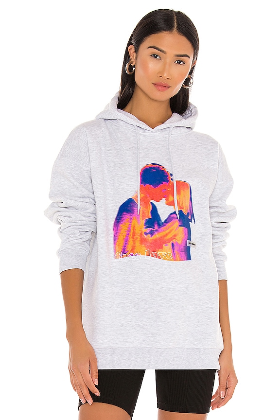 view 1 of 4 SWEAT À CAPUCHE FREE LOVE in Grey