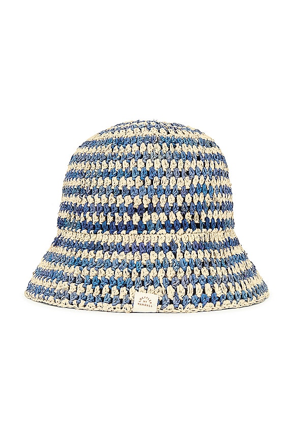 view 2 of 3 Jocelyn Raffia Bucket Hat in Natural & Blue