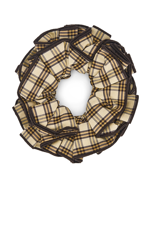 view 2 of 2 Felice Layered Scrunchie in Tiny Butter Plaid